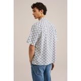 WE Fashion Overhemd  donkerblauw / wit