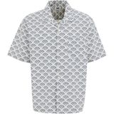 WE Fashion Overhemd  donkerblauw / wit