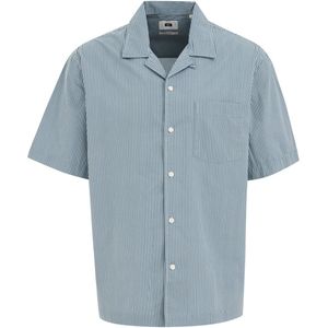 WE Fashion - Heren Poplin Overhemd - Blauw - Katoen - Regular Fit
