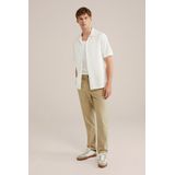 WE Fashion - Heren Seersucker Overhemd - Wit - Katoen - Regular Fit