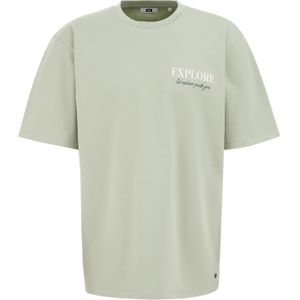 WE Fashion - Shirt - Mintgroen - Ronde Hals - Kwartmouw