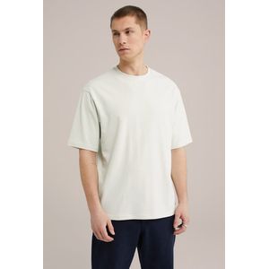 WE Fashion - Shirt - Pastelgroen - Effen - Halve Mouw - Losse Pasvorm