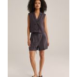 Korte Broeken - Wit - Regular Fit - Strikceintuur - Plooidetails