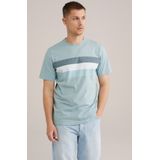 WE Fashion - Heren T-shirt - Mintgroen - Katoen - Regular fit