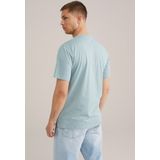 WE Fashion - Heren T-shirt - Mintgroen - Katoen - Regular fit