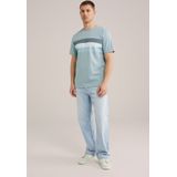 WE Fashion - Heren T-shirt - Mintgroen - Katoen - Regular fit