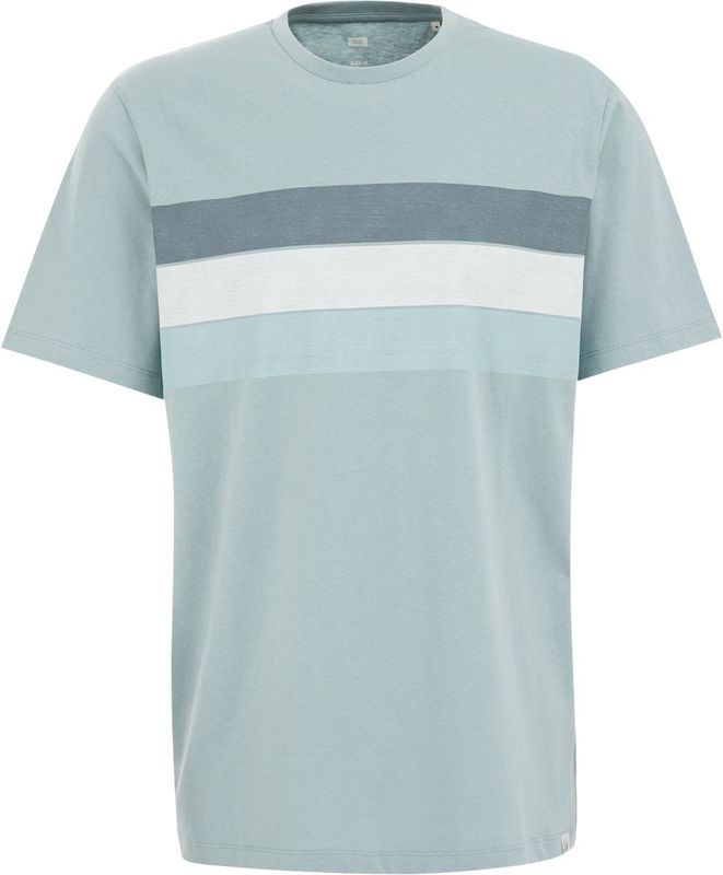 WE Fashion - Heren T-shirt - Mintgroen - Katoen - Regular fit