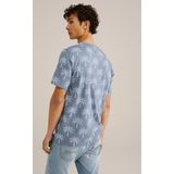 WE Fashion - Regular fit T-shirt - Grijsblauw - Katoen