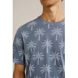 WE Fashion - Regular fit T-shirt - Grijsblauw - Katoen