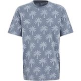 WE Fashion - Regular fit T-shirt - Grijsblauw - Katoen