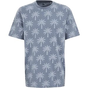 WE Fashion - Regular fit T-shirt - Grijsblauw - Katoen