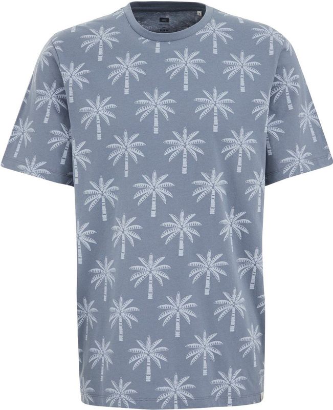 WE Fashion - Regular fit T-shirt - Grijsblauw - Katoen