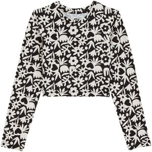 WE Fashion Shirt  zwart / offwhite