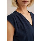 WE Fashion straight fit playsuit donkerblauw
