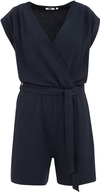 WE Fashion straight fit playsuit donkerblauw