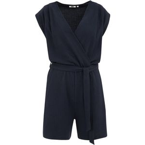 WE Fashion straight fit playsuit donkerblauw