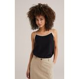 WE Fashion - Dames Top - Regular Fit - Zwart - Viscose