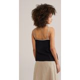 WE Fashion - Dames Top - Regular Fit - Zwart - Viscose