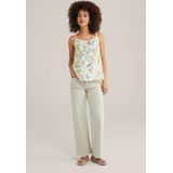 WE Fashion - Mouwloze Top - Ecru - Viscose en Polyamide - Verstelbare Bandjes