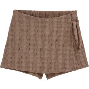 WE Fashion - Plooirok - Bruin - Polyester - Elastische Tailleband