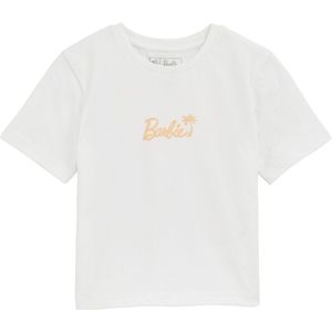 WE Fashion - Barbie T-shirt - Wit - Katoen