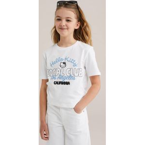 WE Fashion - Shirt - Lichtblauw - Nektape - Kwartmouw