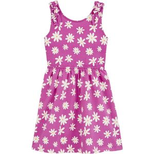 WE Fashion - Meisjes Jurk - Donkerpaars - Katoen - Regular Fit