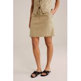 WE Fashion - Korte Rok - Beige - Linnen