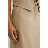 WE Fashion - Korte Rok - Beige - Linnen