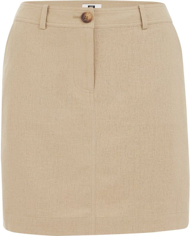 WE Fashion - Korte Rok - Beige - Linnen