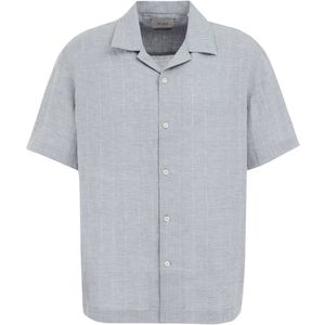 Overhemd - Streepdessin - Korte Mouwen - Luchtige Linnenmix