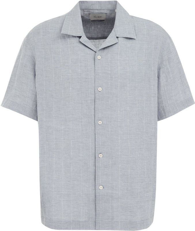 Overhemd - Streepdessin - Korte Mouwen - Luchtige Linnenmix