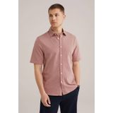 WE Fashion - Overhemd - Lichtrood/Wit - Slim Fit - Kwartmouw