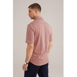 WE Fashion - Overhemd - Lichtrood/Wit - Slim Fit - Kwartmouw