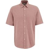 WE Fashion - Overhemd - Lichtrood/Wit - Slim Fit - Kwartmouw