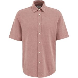 WE Fashion - Overhemd - Lichtrood/Wit - Slim Fit - Kwartmouw