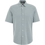 WE Fashion - Heren Jersey Overhemd - Blauw - Katoen - Slim Fit