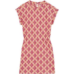 WE Fashion Jurk  oranje / rood / wit