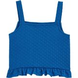 WE Fashion - Meisjes Top - Slim Fit - Kobaltblauw - Structuur