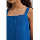 WE Fashion - Meisjes Top - Slim Fit - Kobaltblauw - Structuur