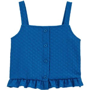 WE Fashion - Meisjes Top - Slim Fit - Kobaltblauw - Structuur