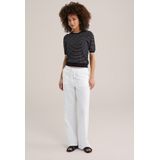 Top - Streepdessin - Katoenmix - Regular Fit - Ronde Hals - Korte Mouwen