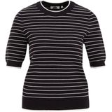 Top - Streepdessin - Katoenmix - Regular Fit - Ronde Hals - Korte Mouwen