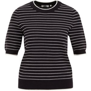 Top - Streepdessin - Katoenmix - Regular Fit - Ronde Hals - Korte Mouwen