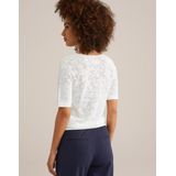 WE Fashion - Gebreid Vest - Ivoor - V-hals - Kwartmouw