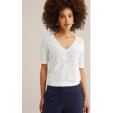 WE Fashion - Gebreid Vest - Ivoor - V-hals - Kwartmouw