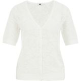 WE Fashion - Gebreid Vest - Ivoor - V-hals - Kwartmouw