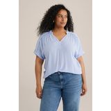 WE Fashion - Curve - Blouse - Met Structuur