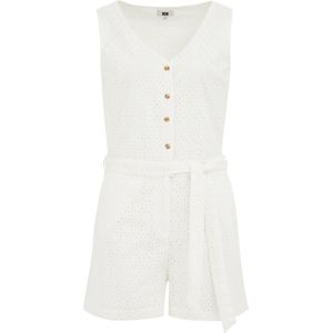 WE Fashion - Dames Playsuit - Wit - Broderie Anglaise