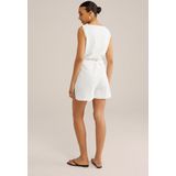 WE Fashion - Dames Playsuit - Wit - Katoen - Regular Fit